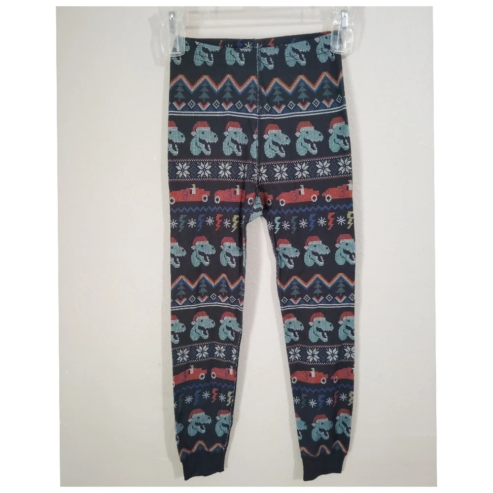 Hanna Andersson Dinosaur Santa Christmas Pajamas Set Size 6-7